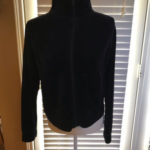 N.Y.L. New York Laundry Petite Navy Velour Track Jacket Size Petite Large VGC